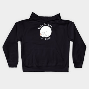 Rolling Cat - White Kids Hoodie